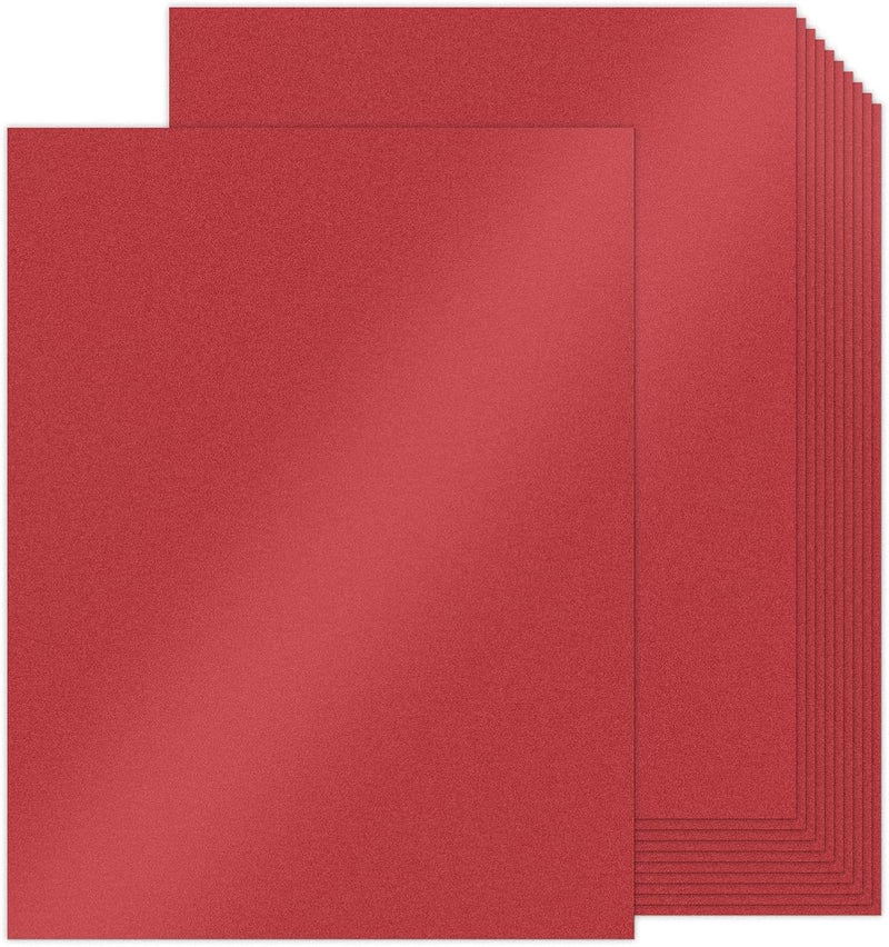 Goefun Red Shimmer Cardstock 8.5 x 11 Paper, 24 Sheets 80lb Red Card Stock Printer Paper for Christmas, Invitations, Certificates, Valentines Day, Card Making - Image 1